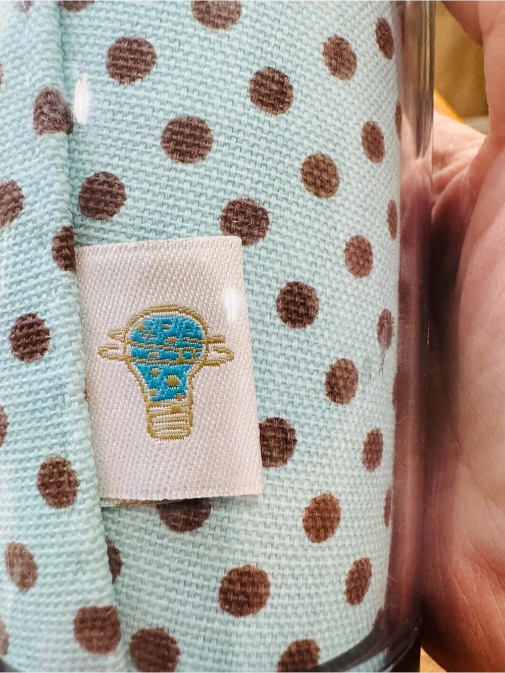 Monogrammed Letter “P” Turquoise and Brown Polka Dot Coffee Acrylic Tumbler